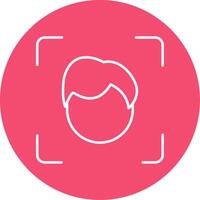 Face Scan Line Circle color Icon vector