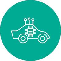 Autonomous Car Line Circle color Icon vector