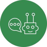 Chatbot Line Circle color Icon vector