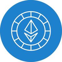 Ethereum Coins Line Circle color Icon vector