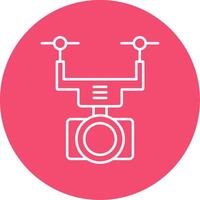 Camera Drone Line Circle color Icon vector