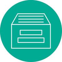 Archive Line Circle color Icon vector