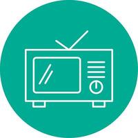 Television Line Circle color Icon vector