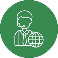 News Reporter Line Circle color Icon vector