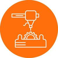 3d Printer Line Circle color Icon vector