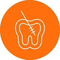 Root Canal Line Circle color Icon vector