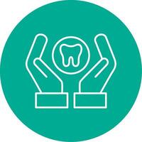 Dental Care Line Circle color Icon vector