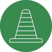 Traffic Cone Line Circle color Icon vector