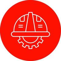 Saftey Helmet Line Circle color Icon vector