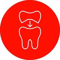 Tooth Cap Line Circle color Icon vector