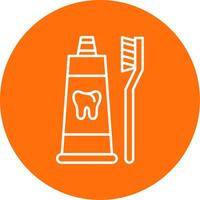 Toothpaste Line Circle color Icon vector