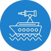 Telescope Line Circle color Icon vector