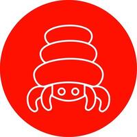 Hermit Crab Line Circle color Icon vector