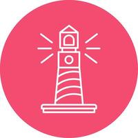 Lighthouse Line Circle color Icon vector