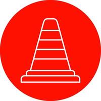 Traffic Cone Line Circle color Icon vector