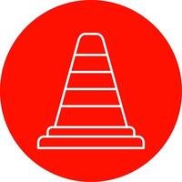 Traffic Cone Line Circle color Icon vector