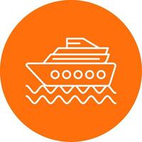 Cruise Ship Line Circle color Icon vector