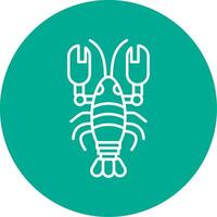 Lobster Line Circle color Icon vector