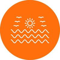 Sea Water Line Circle color Icon vector