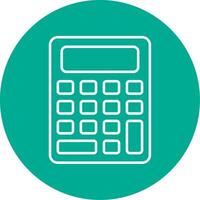 Calculator Line Circle color Icon vector