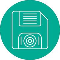 Floppy Disk Line Circle color Icon vector