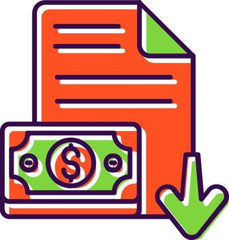 Decrease Filled Icon vector