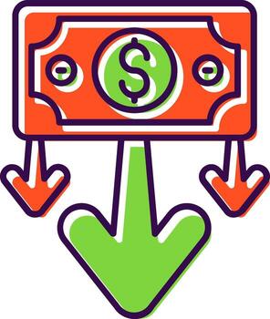 Decrease Filled Icon vector