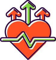 Heart rate Filled Icon vector