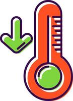 bajo temperatura lleno icono vector