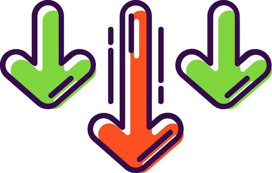 Decrease Filled Icon vector