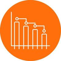 Bar Graph Line Circle color Icon vector