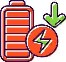 Low battery Filled Icon vector