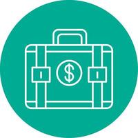 Suitcase Line Circle color Icon vector