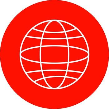 Globe Line Circle color Icon vector