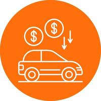 Car Loan Line Circle color Icon vector