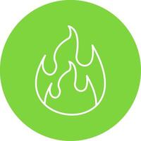 Flame Line Circle color Icon vector