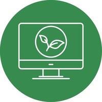 Leaves Line Circle color Icon vector
