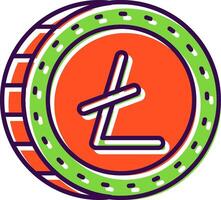 litecoin lleno icono vector