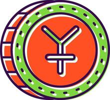 yuan lleno icono vector