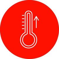 creciente temperatura línea circulo color icono vector