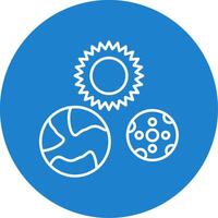 Solar System Line Circle color Icon vector