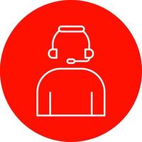 Headset Line Circle color Icon vector