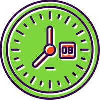 icono lleno de reloj vector