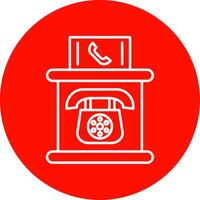 Telephone Booth Line Circle color Icon vector