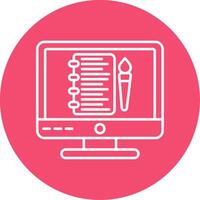 Sketchbook Line Circle color Icon vector
