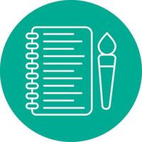 Sketchbook Line Circle color Icon vector