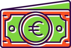 euro lleno icono vector