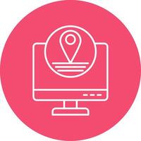 Location Line Circle color Icon vector