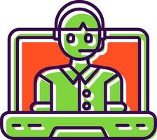 Online course Filled Icon vector