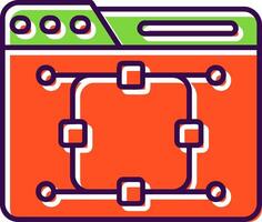 Curve Filled Icon vector